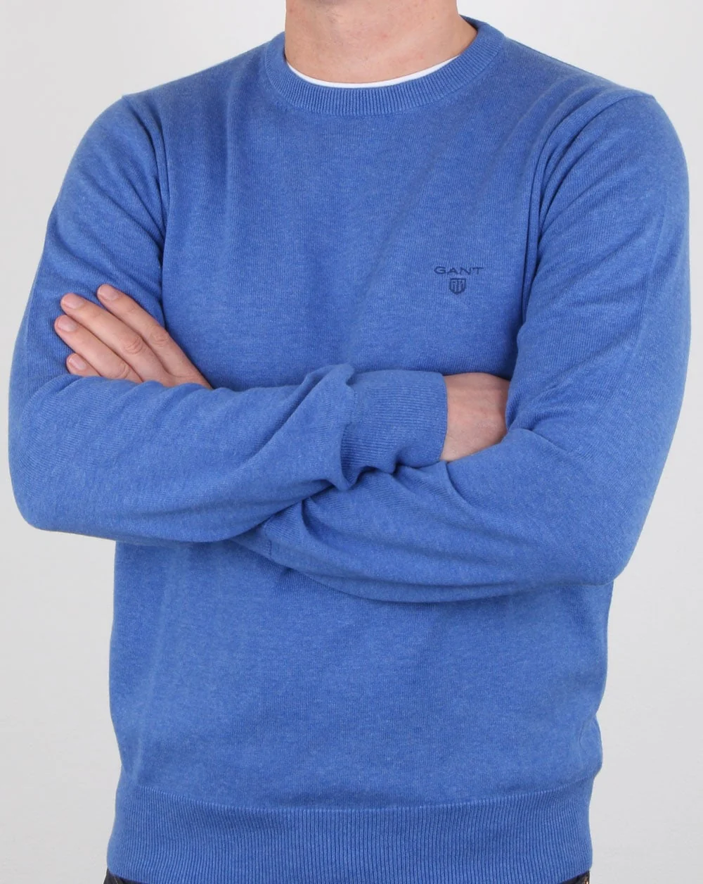 Gant Cotton Wool Crew knit Blue Melange - Image 4