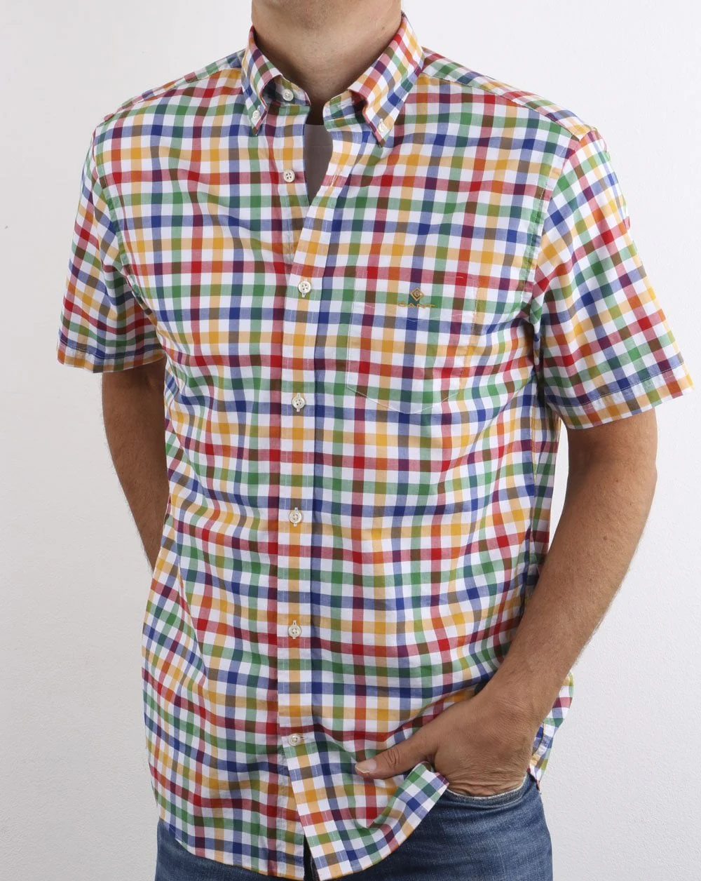 Gant Gingham Shirt Ivy Gold - Image 2