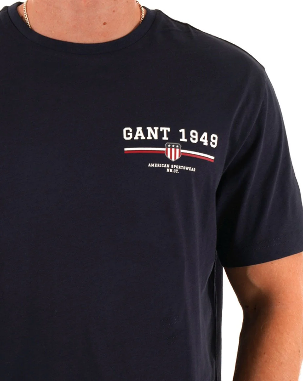 Gant Graphic 1949 T Shirt Navy Blue - Image 2