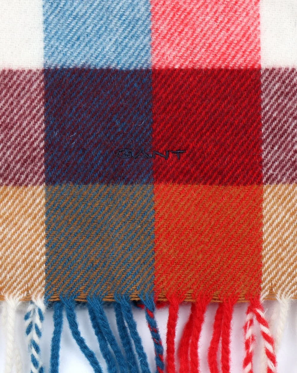 Gant Multicheck Scarf Bright Red - Image 2