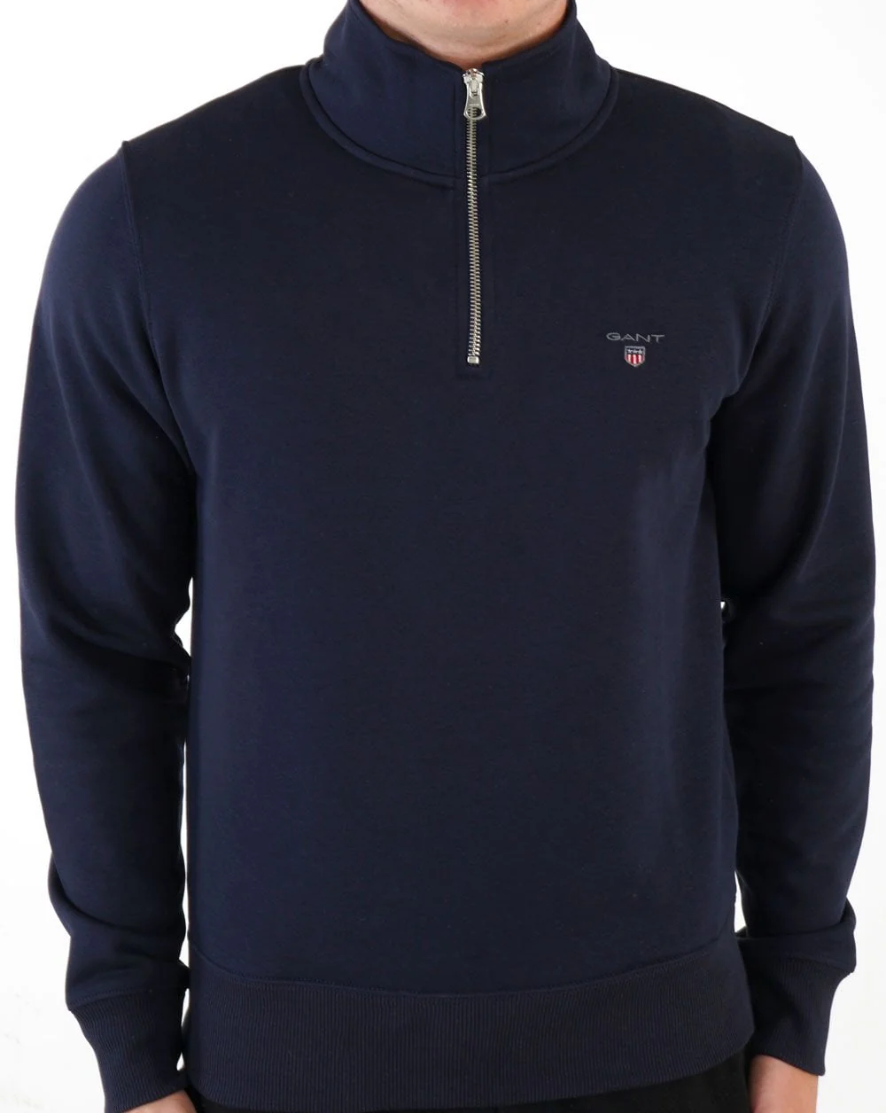 Gant Original Half Zip Sweat Navy Blue - Image 4