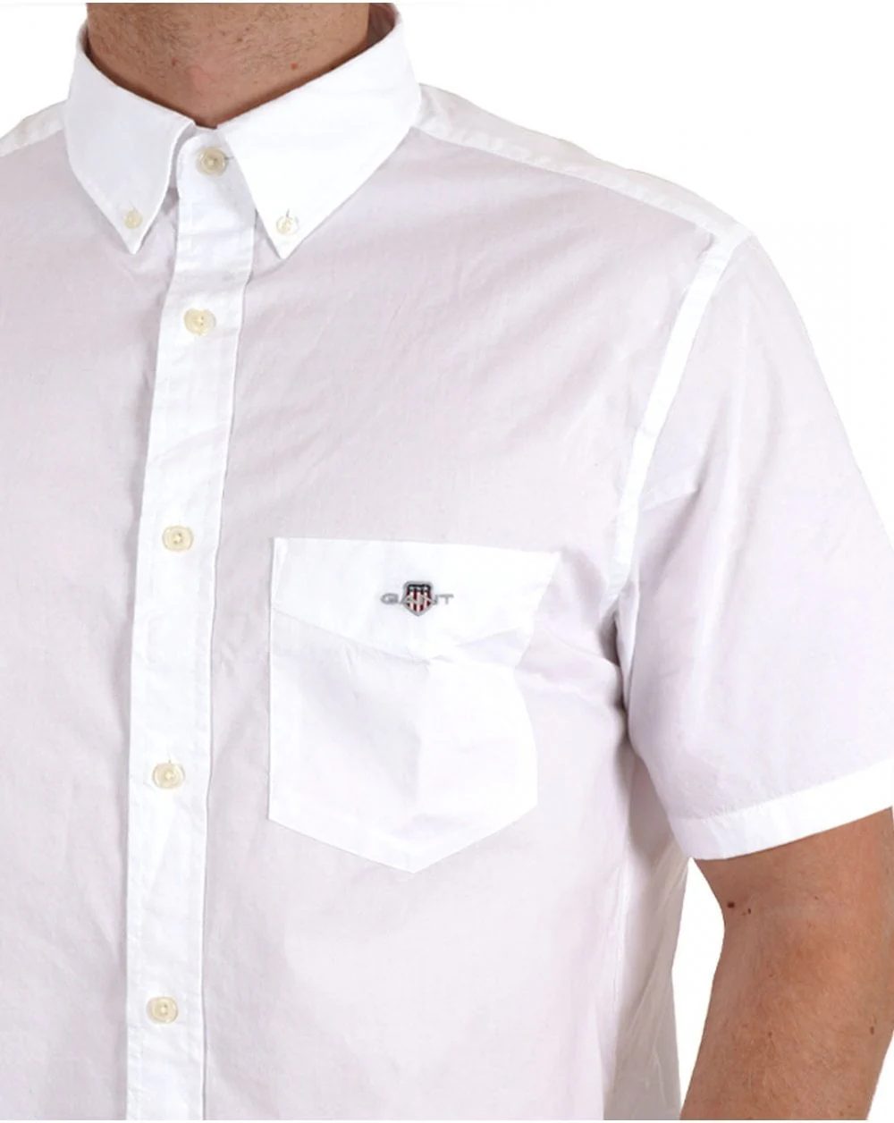 Gant Poplin Short Sleeve Shirt White - Image 2