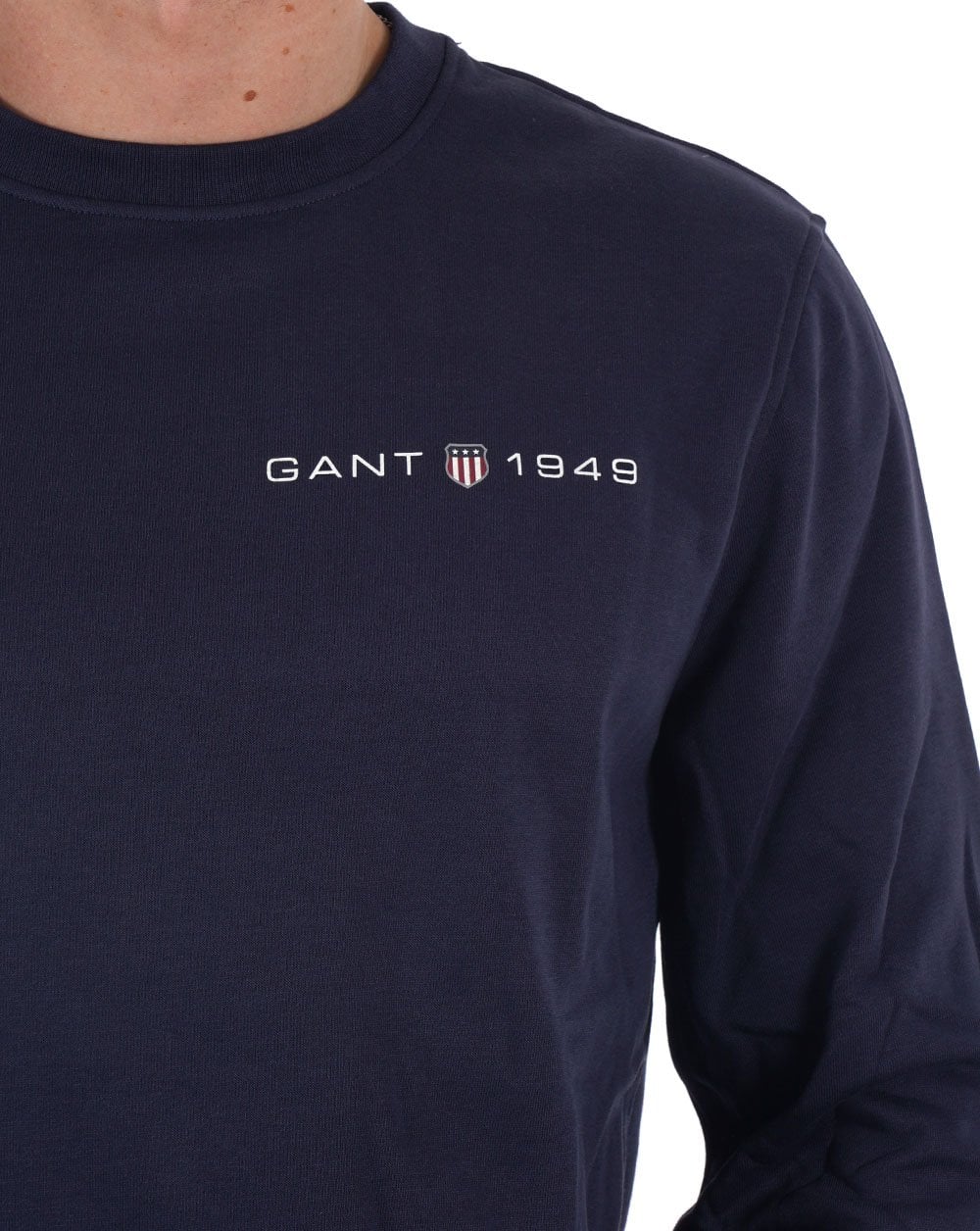 Gant Printed Graphic Crew Neck Sweatshirt Navy Blue - Image 2