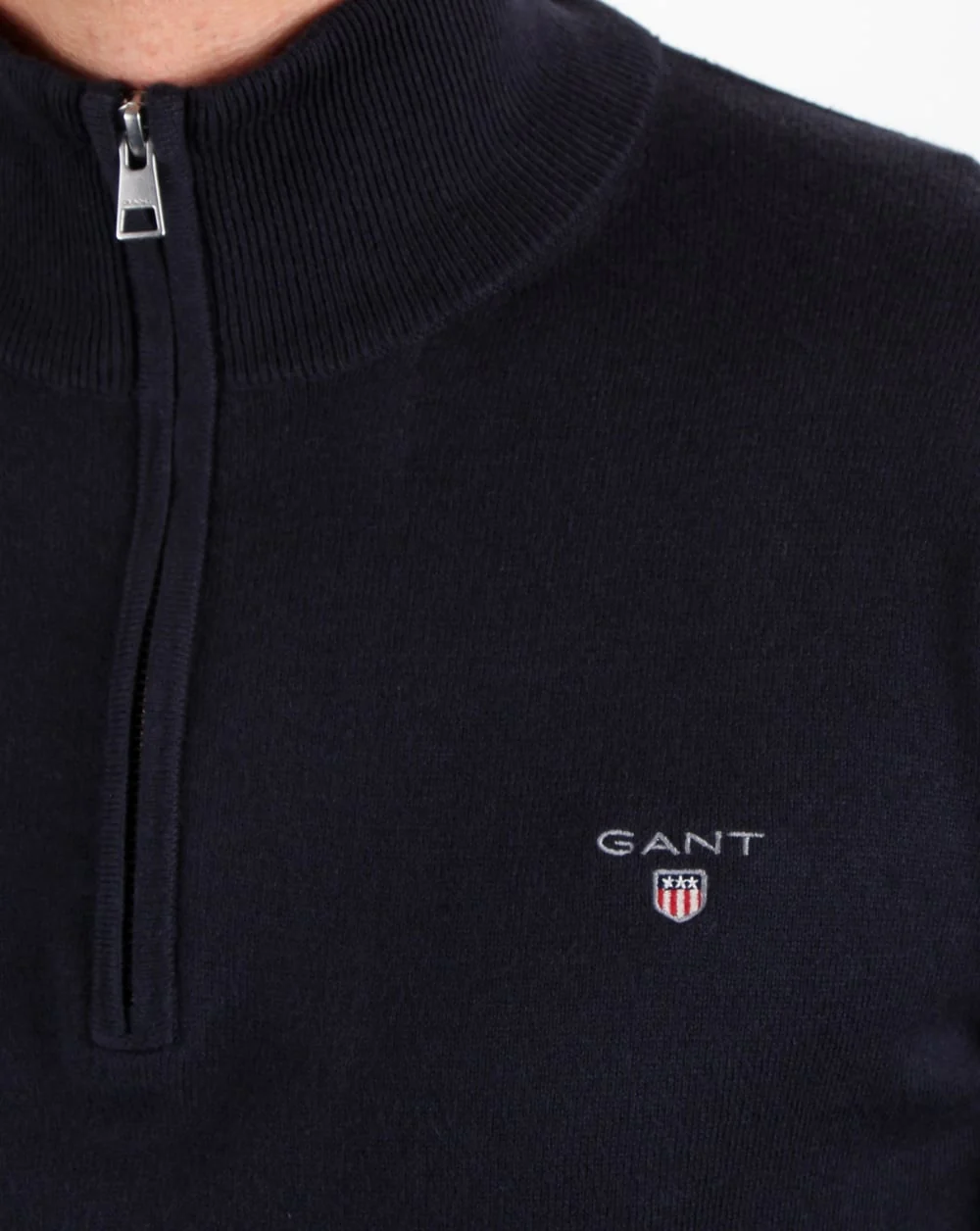 Gant Quarter Zip knit Jumper Navy - Image 3