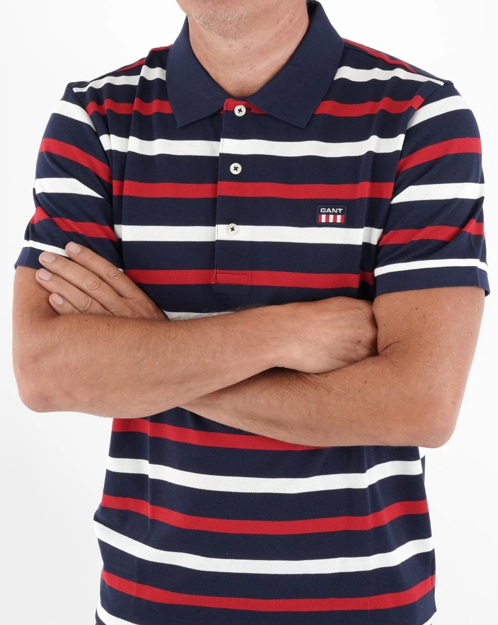 Gant Retro Flag Polo Shirt Navy - Image 3