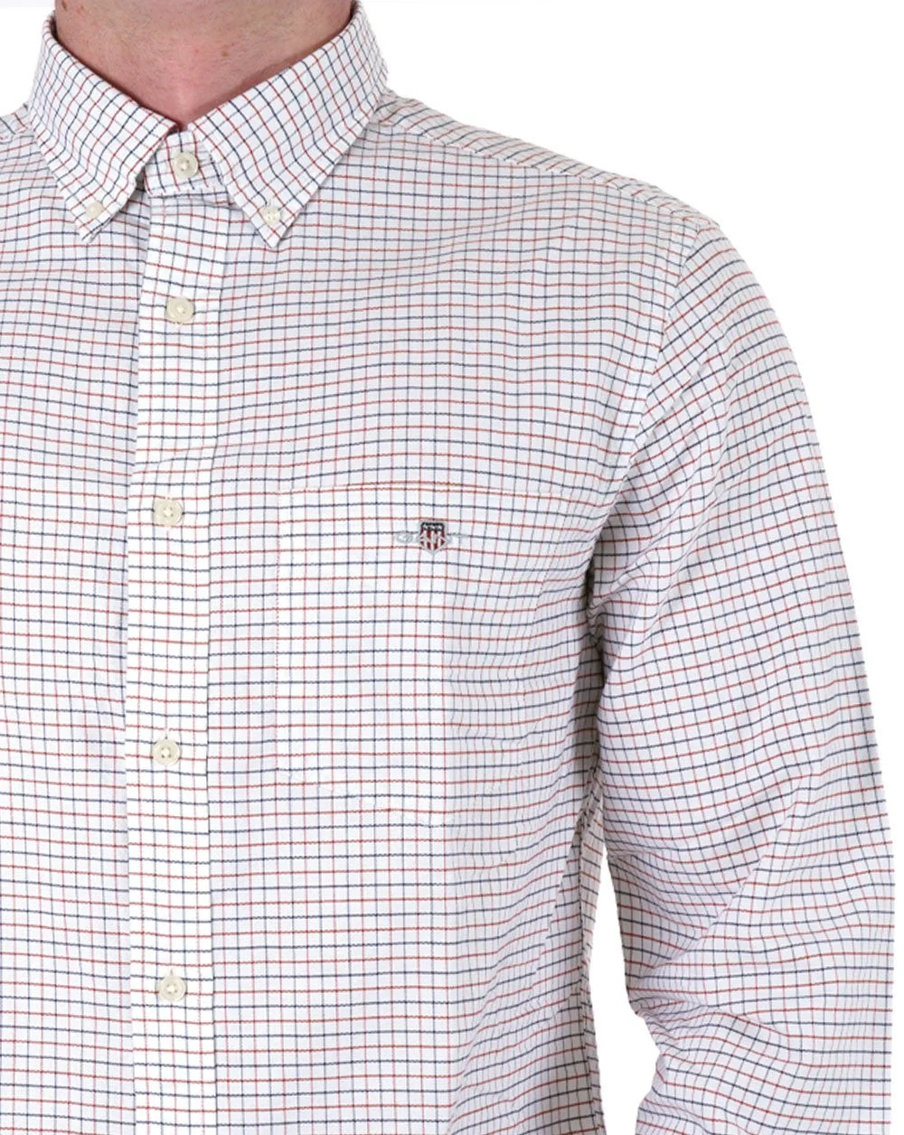Gant Tattersall Oxford Shirt Iron Red - Image 2