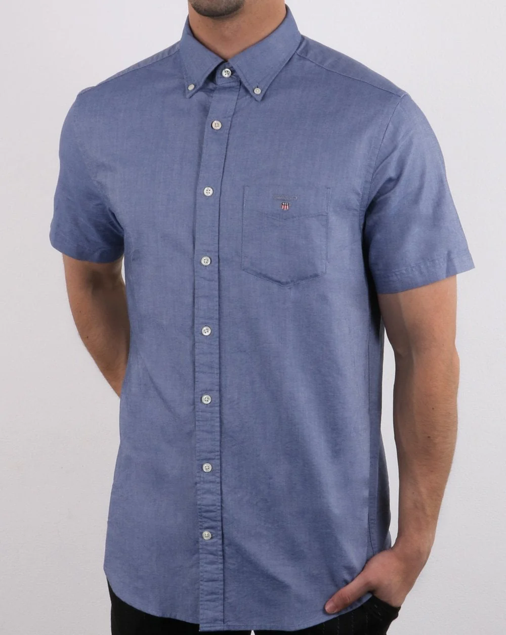 Gant The Oxford Shirt Reg Short Sleeve Shirt Persian Blue - Image 2