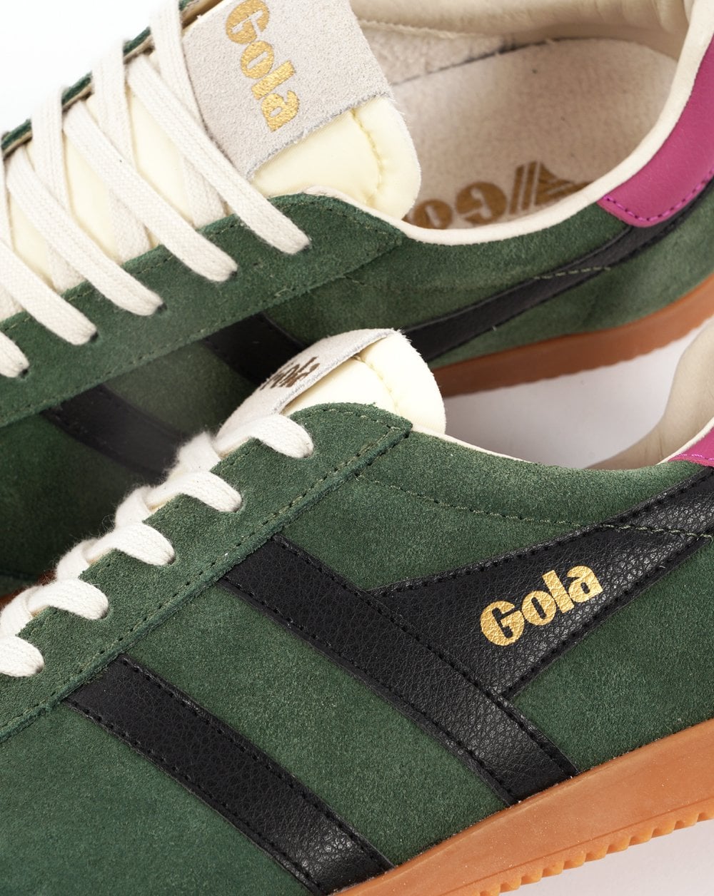 Gola Classics Women's Elan Trainers Evergreen / Black / Fuchsia - Image 3