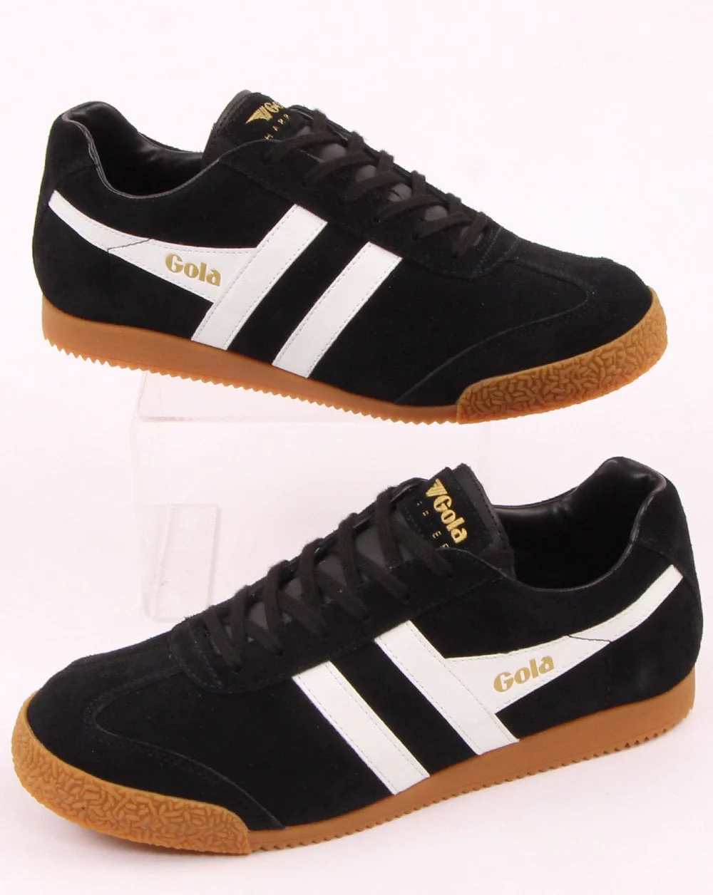 Gola Harrier Suede Trainer Black/White - Image 2