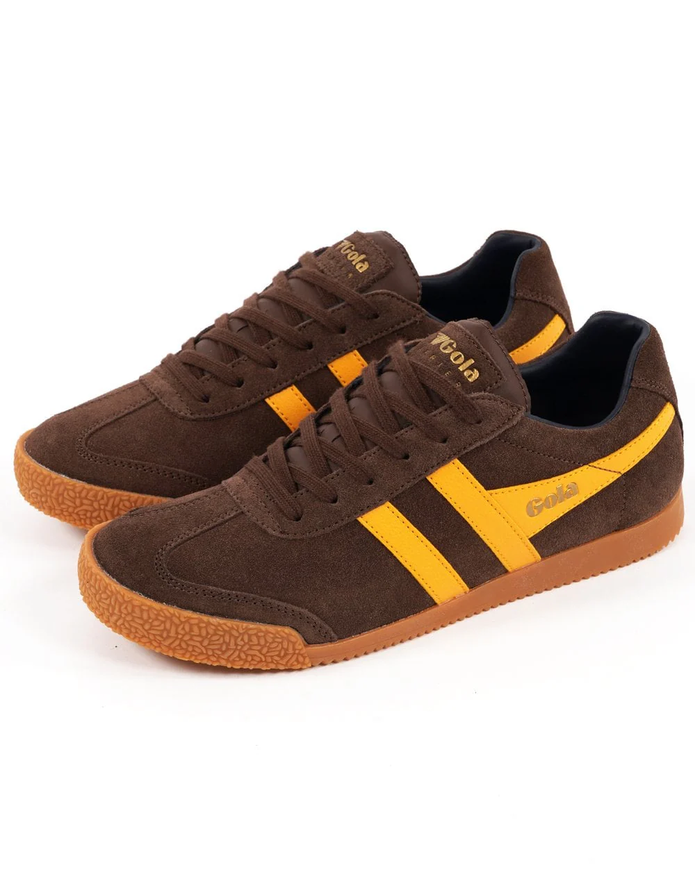 Gola Harrier Suede Trainer Coffee / Sun - Image 2