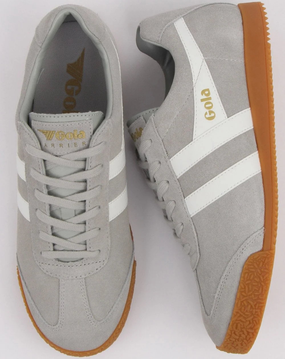 Gola Harrier Suede Trainer Light Grey/white