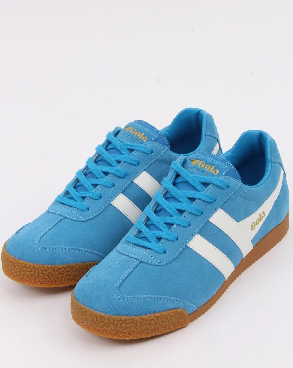 Gola Harrier Suede Trainer Royal Blue/White - Image 3