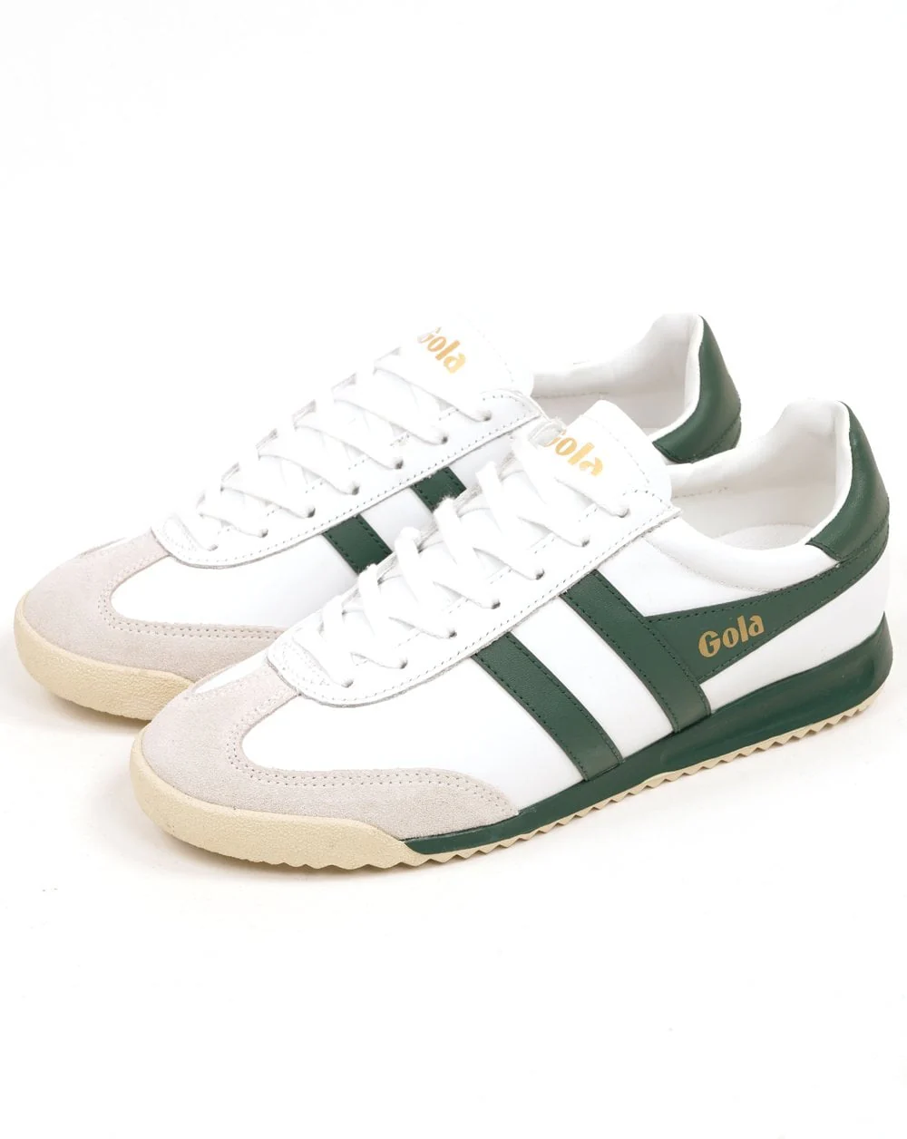 Gola Torpedo Leather Trainers White/Evergreen - Image 2