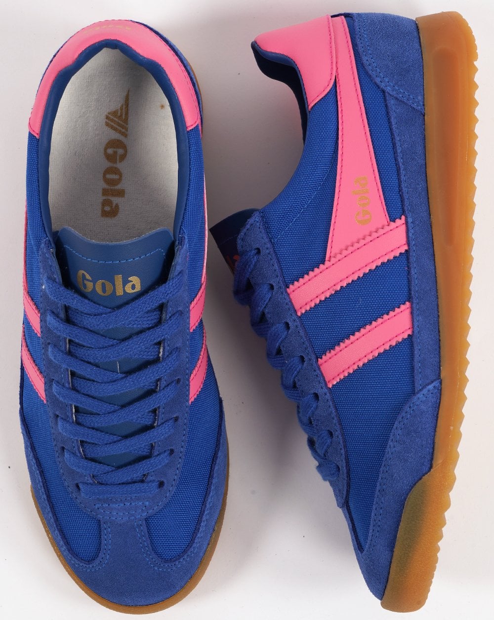 Gola Women's Tornado Trainers Sapphire / Fluro Pink - Image 4