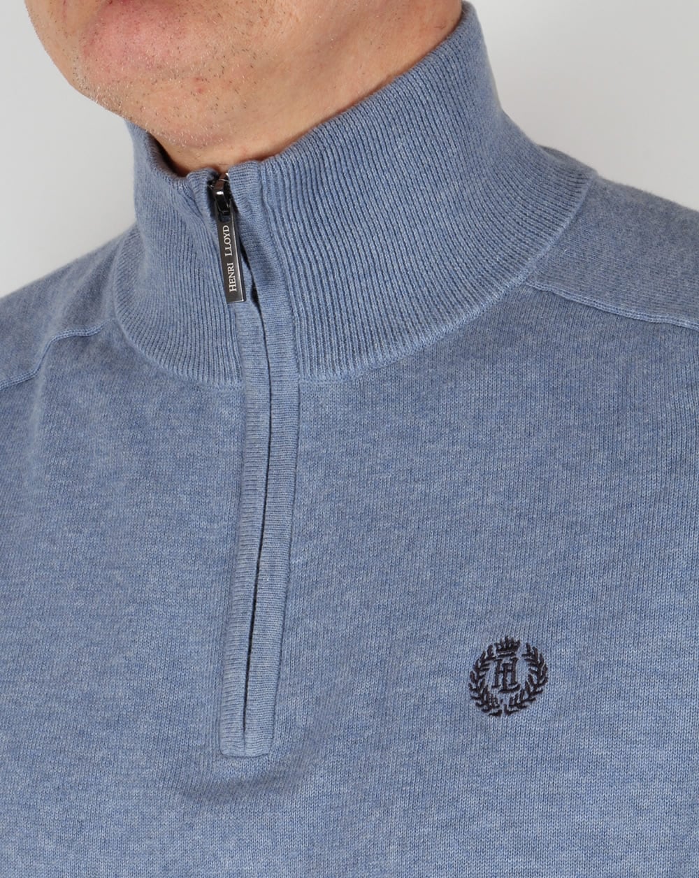 Henri Lloyd Half Zip Knit Frost Blue - Image 3