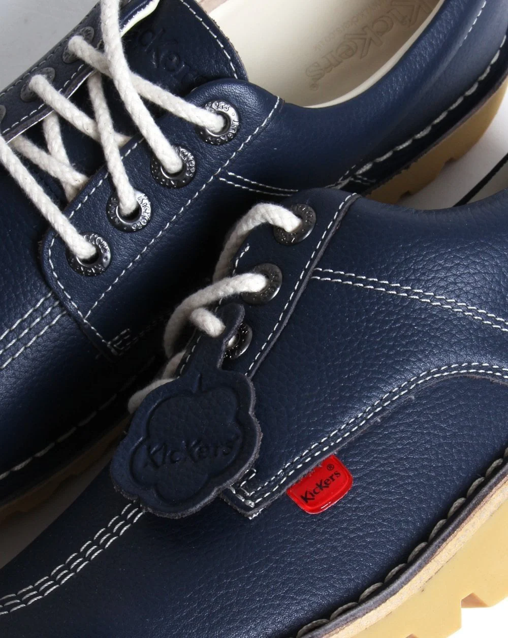 Kickers Kick Lo Leather Shoes Navy - Image 2