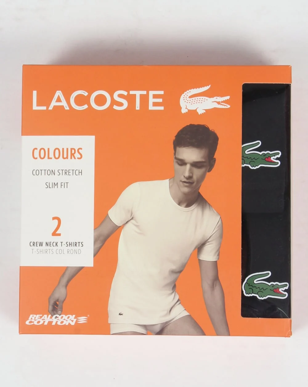 Lacoste 2 Pack Crew T Shirts Black - Image 3