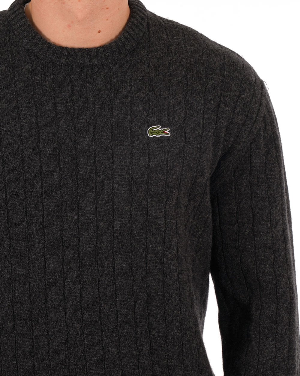 Lacoste Cable Wool Jumper Dark Grey - Image 2