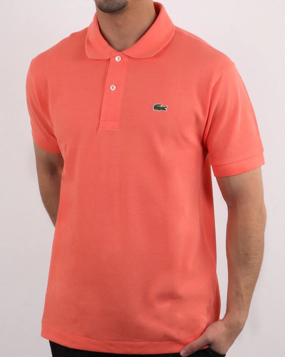 Lacoste Classic Two Button Polo Shirt Coral - Image 2