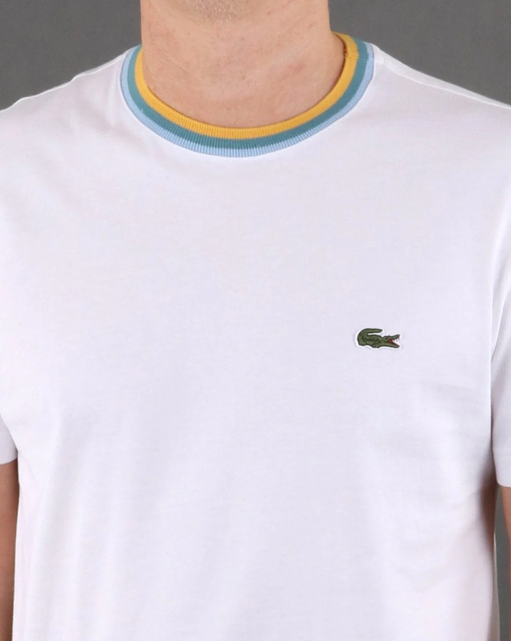 Lacoste Contrast Crew T-shirt White - Image 3
