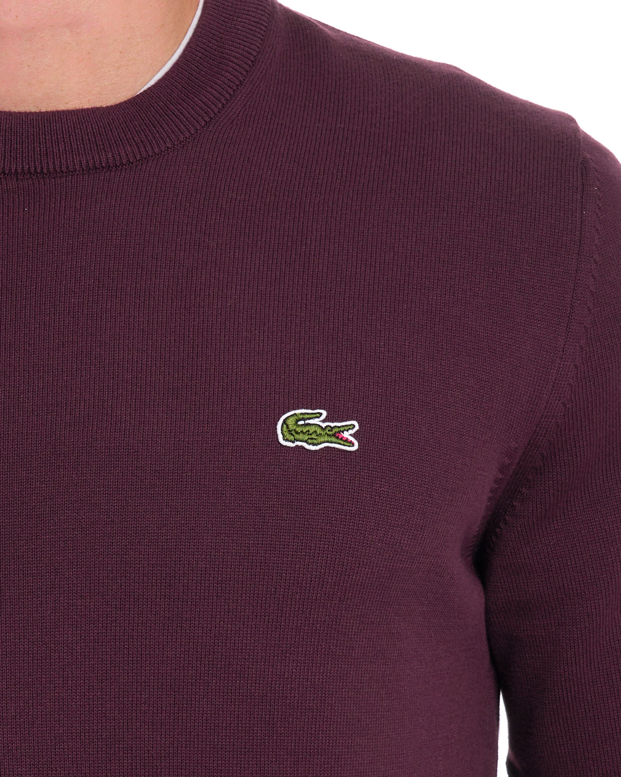 Lacoste Crew Neck Knit Jumper Chestnut Brown - Image 2
