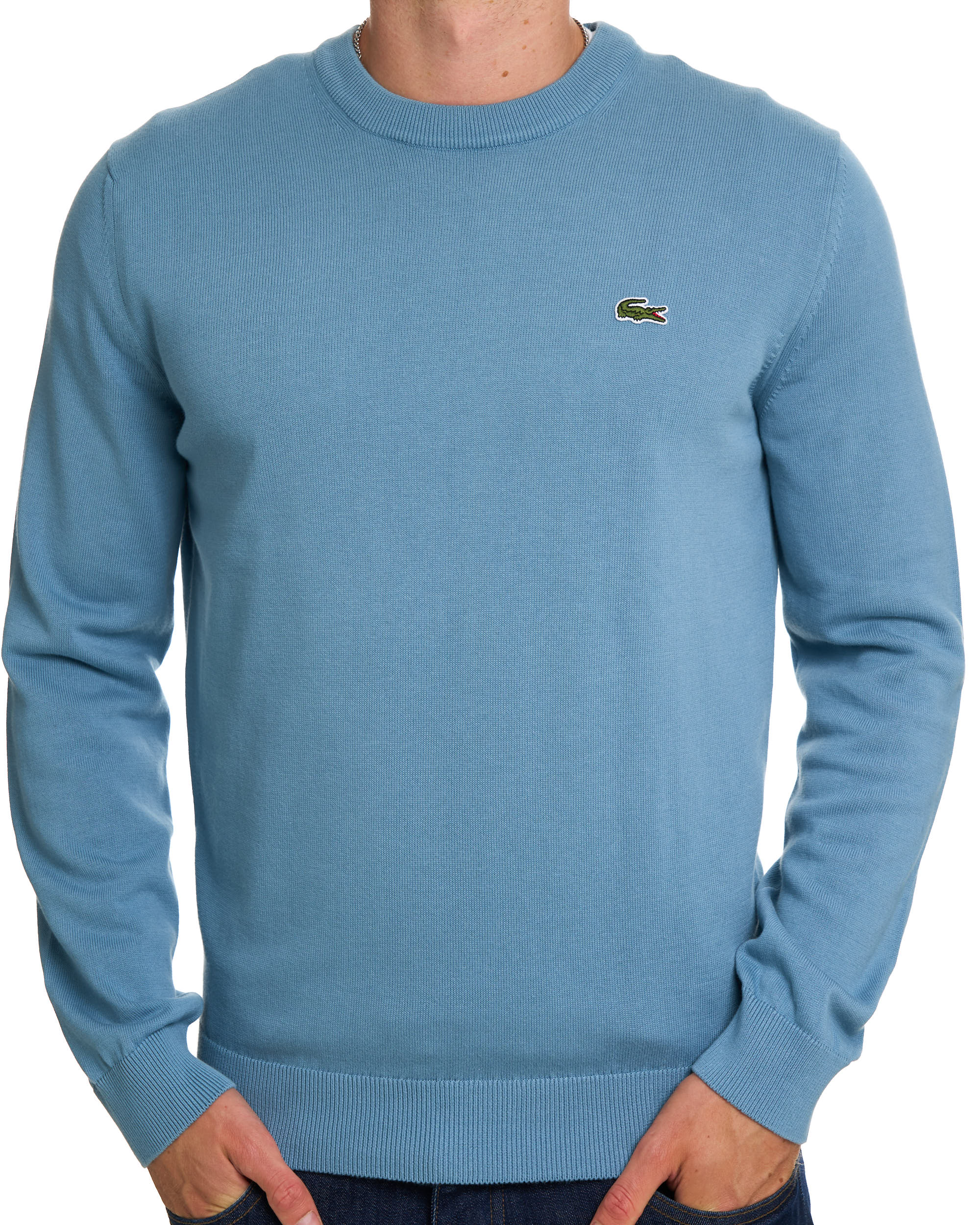 Lacoste Crew Neck Knit Jumper Grayish Blue - Image 3
