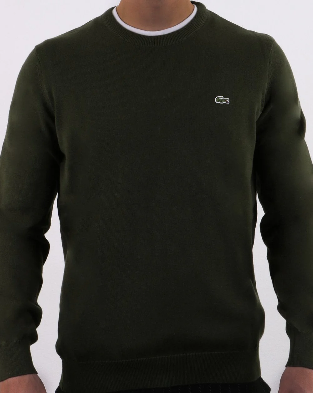 Lacoste Crew Neck Jumper Olive Green - Image 4