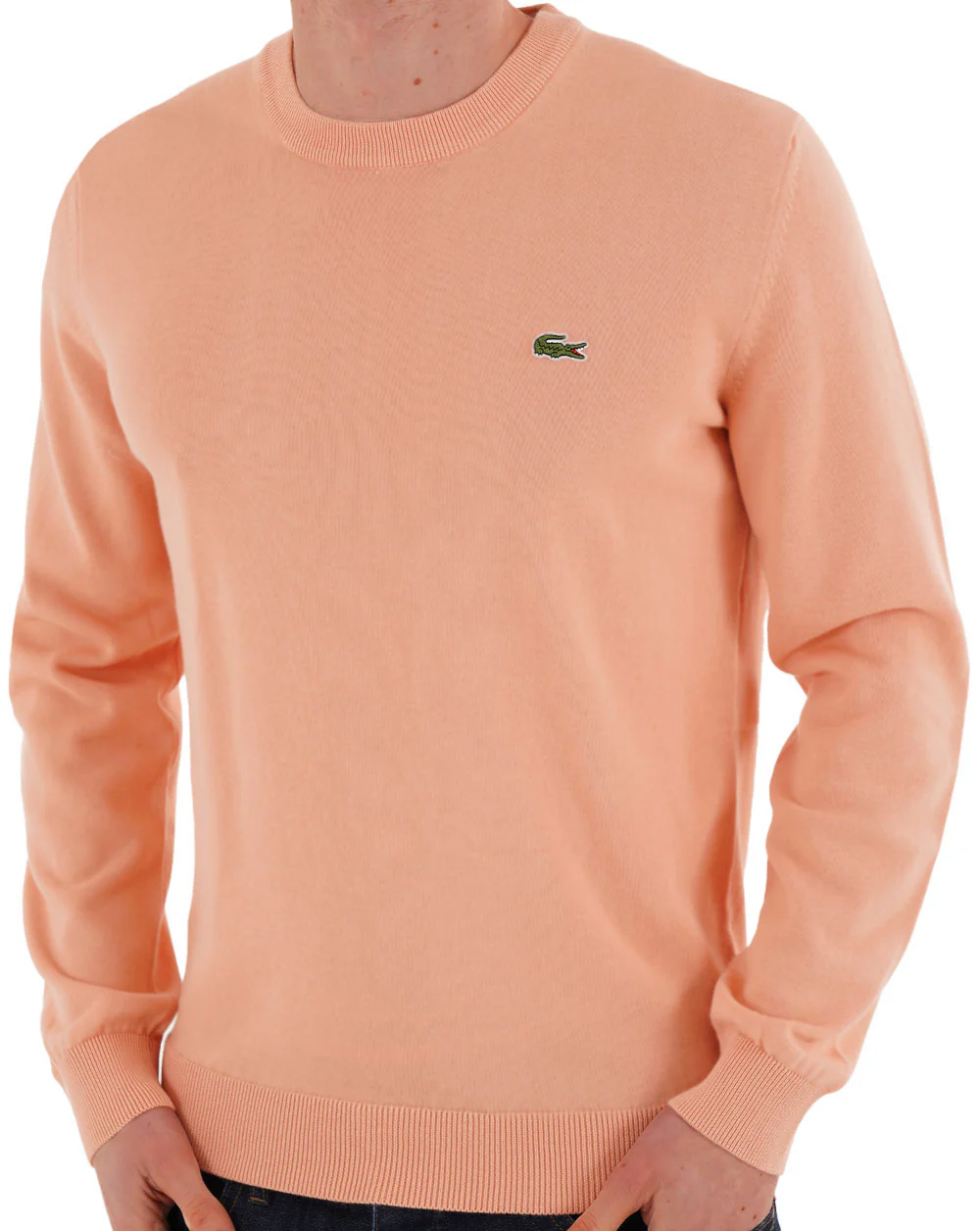 Lacoste Crew Neck Knit Jumper Peach