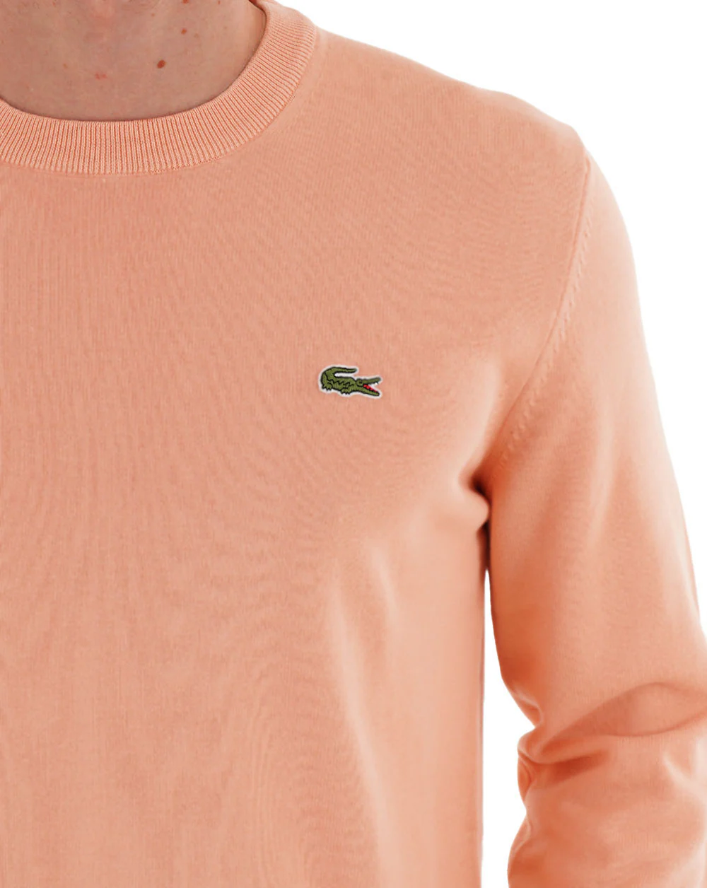 Lacoste Crew Neck Knit Jumper Peach - Image 2