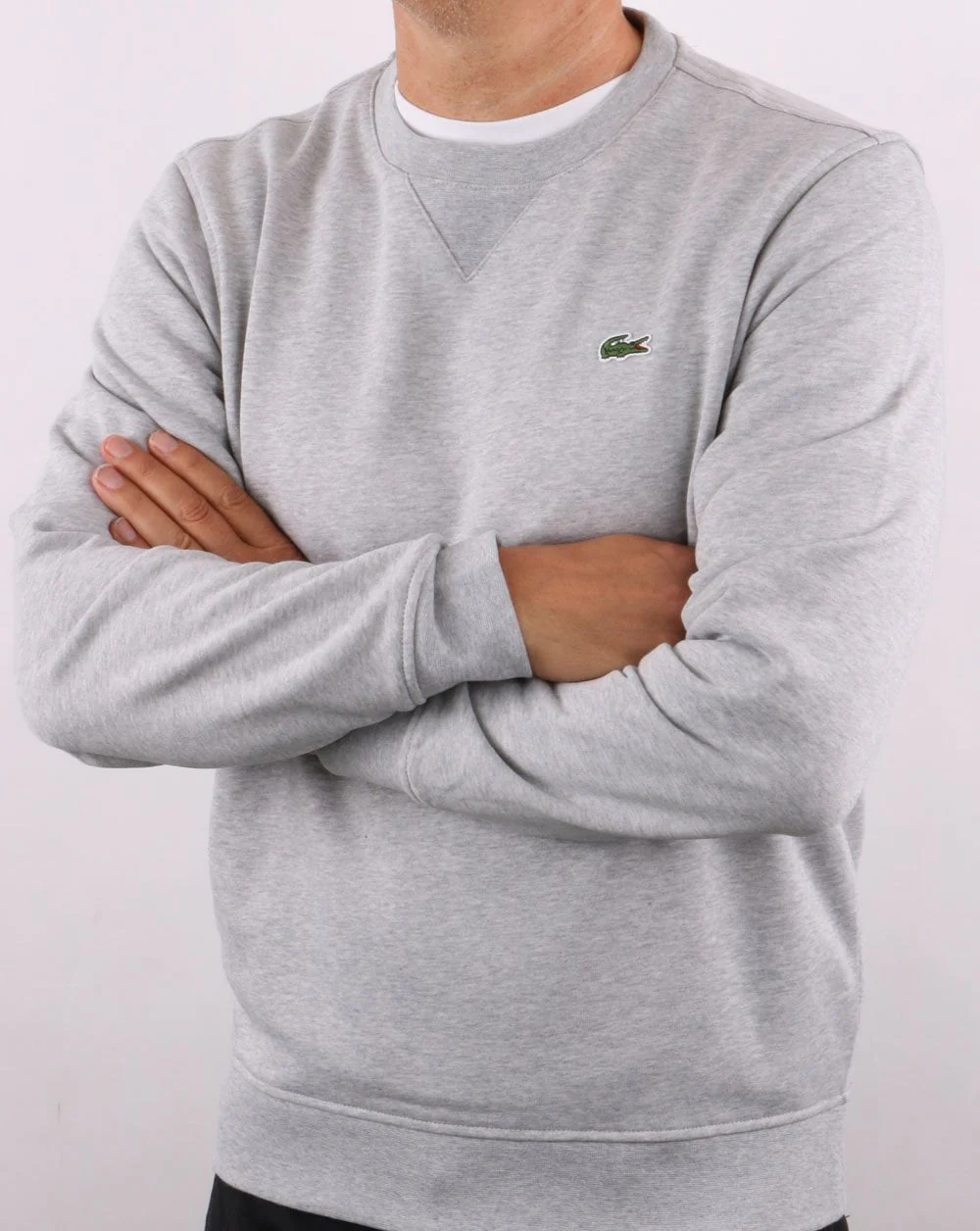 Lacoste Crew Neck Sweatshirt Silver Chine - Image 3