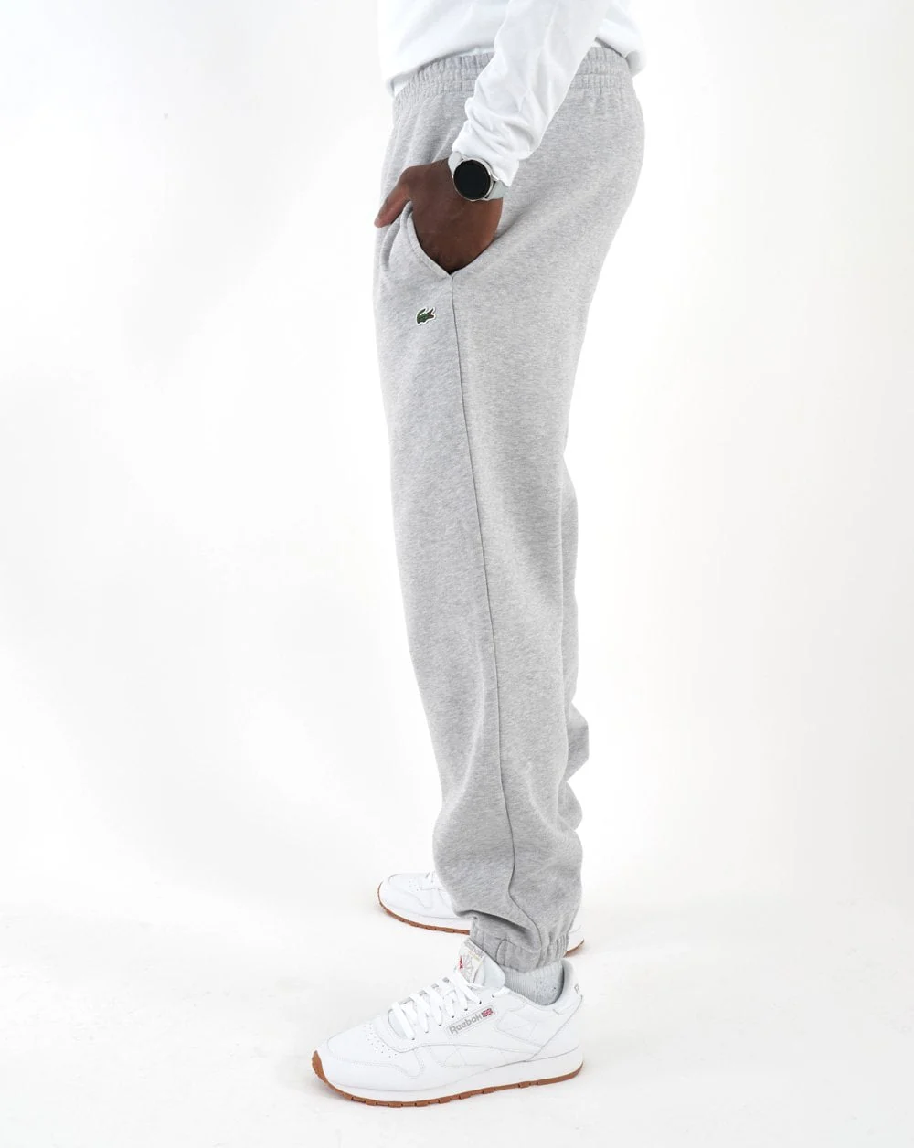 Lacoste Fleece Track Pant Silver Chine - Image 3