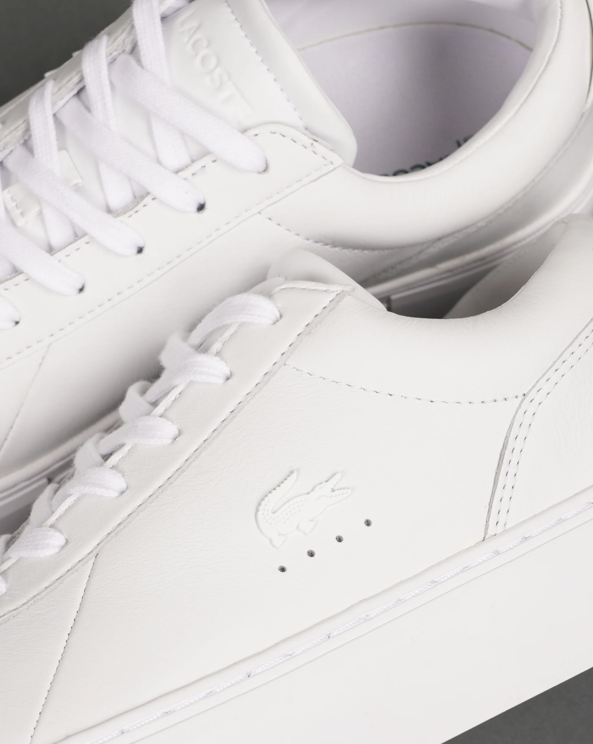 Lacoste Court Set Trainers White/White - Image 3