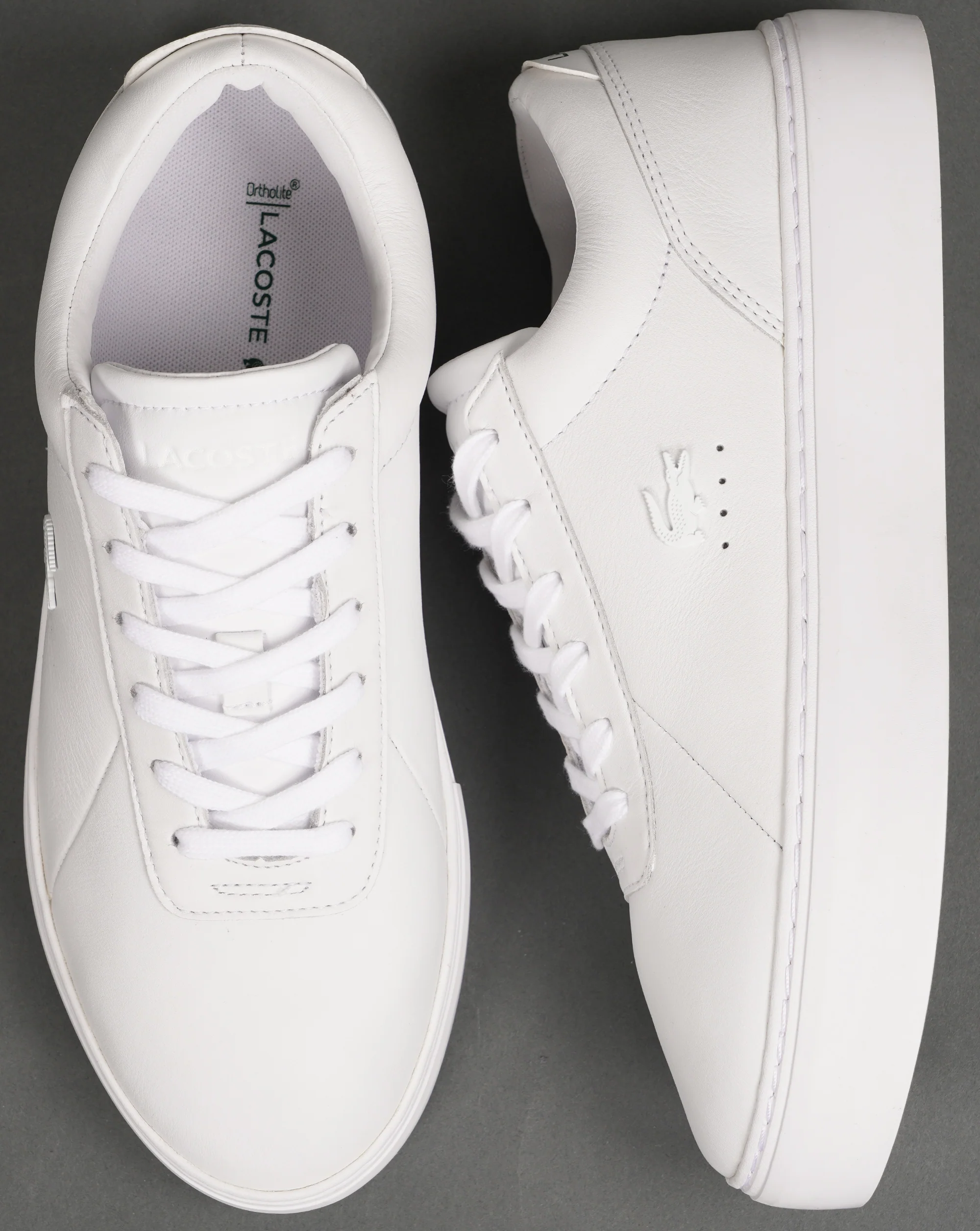 Lacoste Court Set Trainers White/White - Image 4