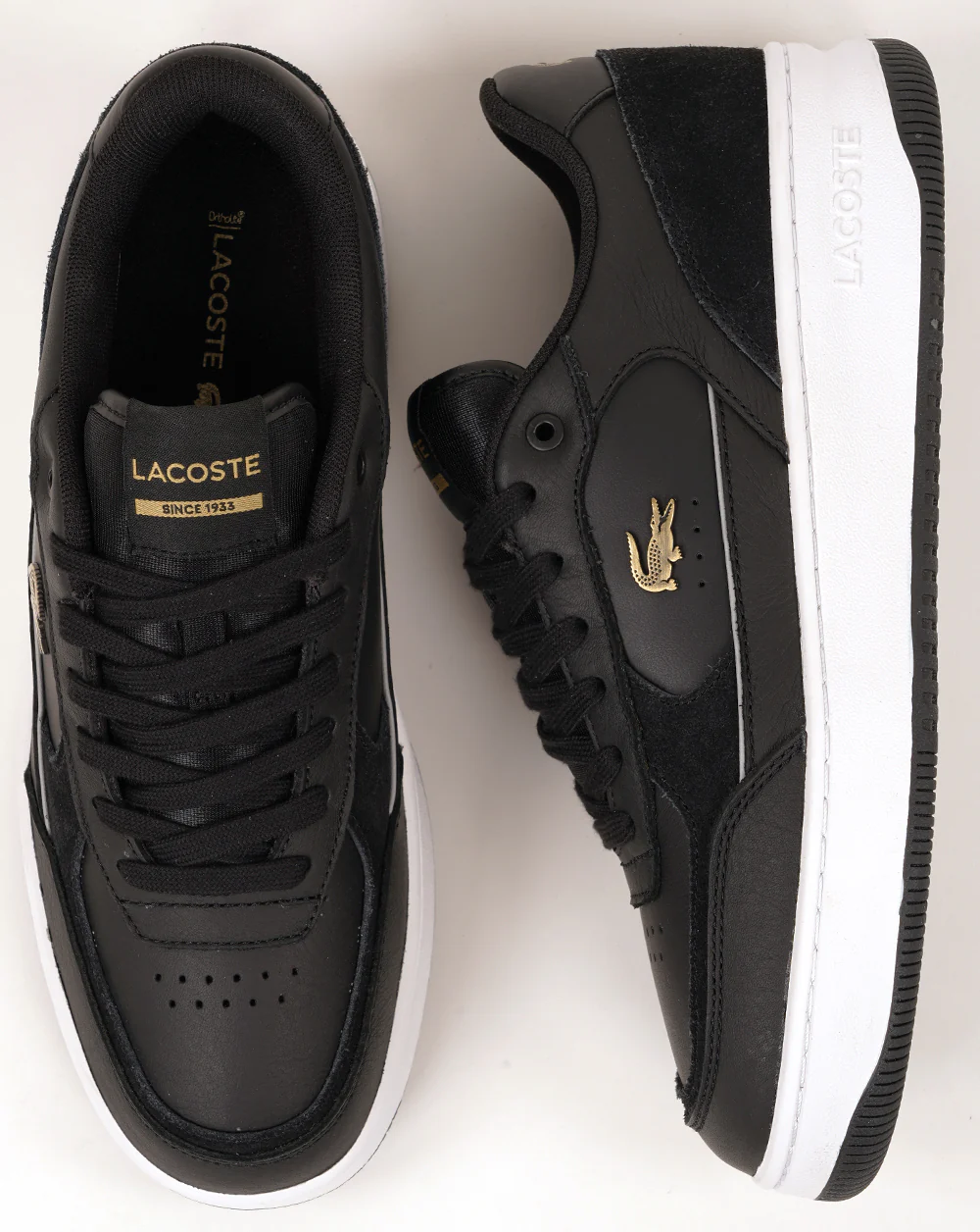 Lacoste L001 Ace Trainers Black/White - Image 4