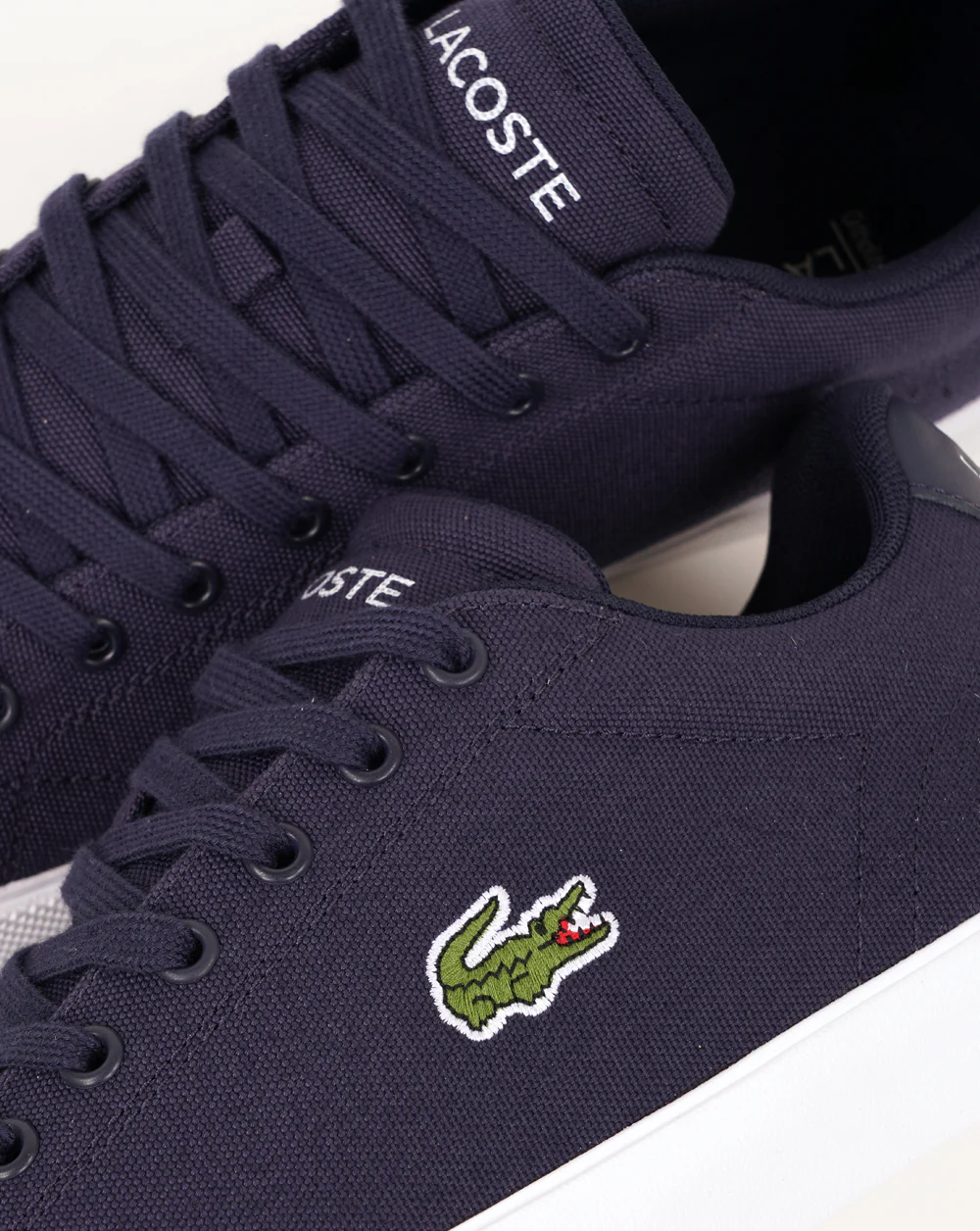 Lacoste Lerond Set Canvas Trainers Navy/White - Image 3