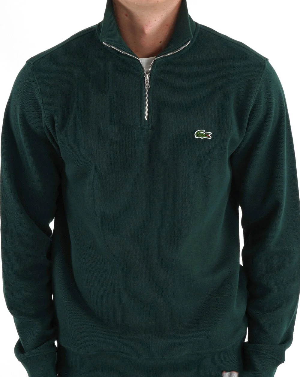 Lacoste Half Zip Cotton Sweatshirt Green - Image 2