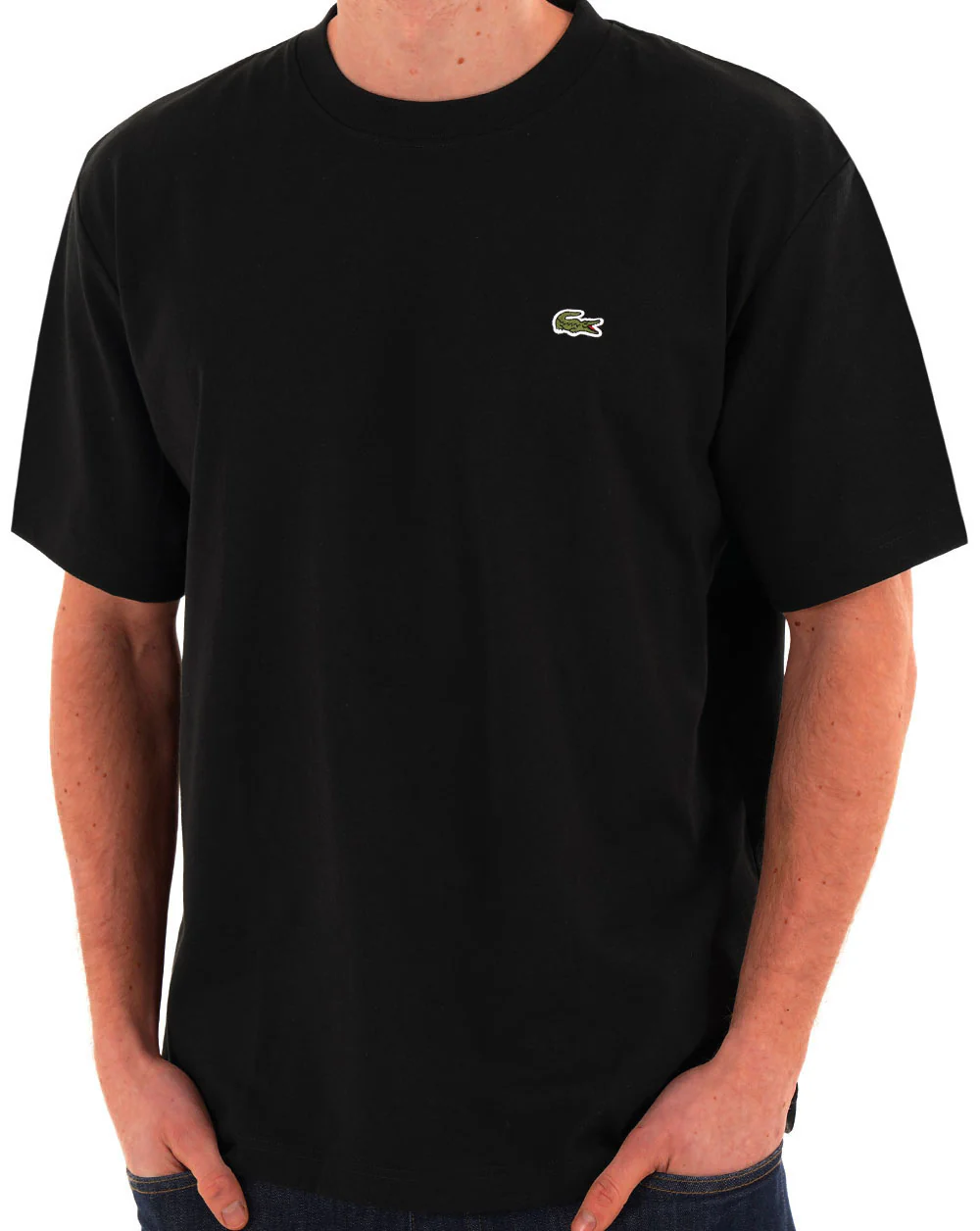 Lacoste Heavy Cotton Jersey T Shirt Black - Image 3
