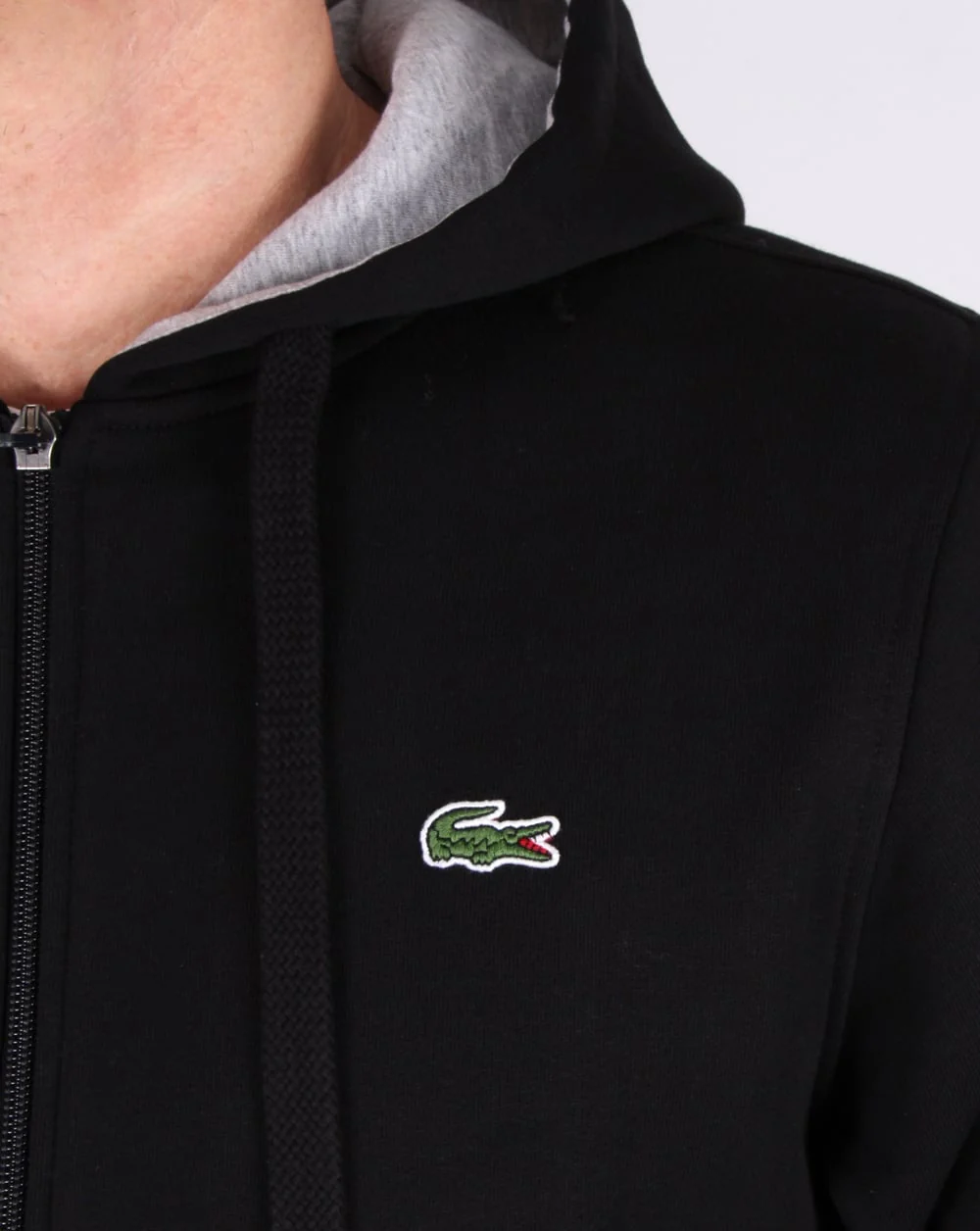 Lacoste Hooded Full Zip Sweat Black/silver Chine - Image 2