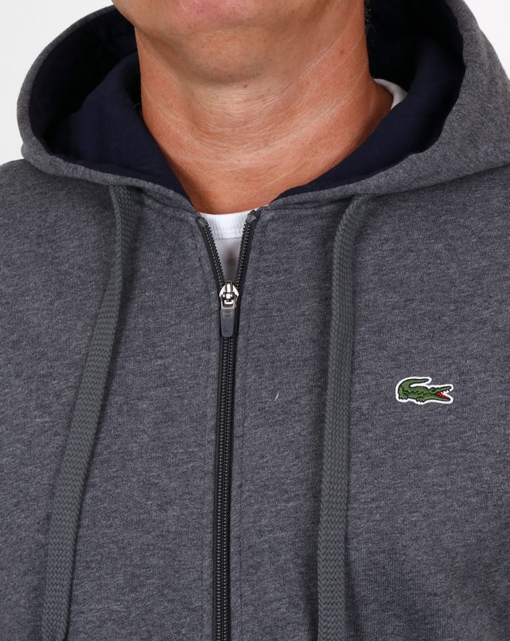 Lacoste Hooded Full Zip Sweatshirt Pitch/Navy - Image 2