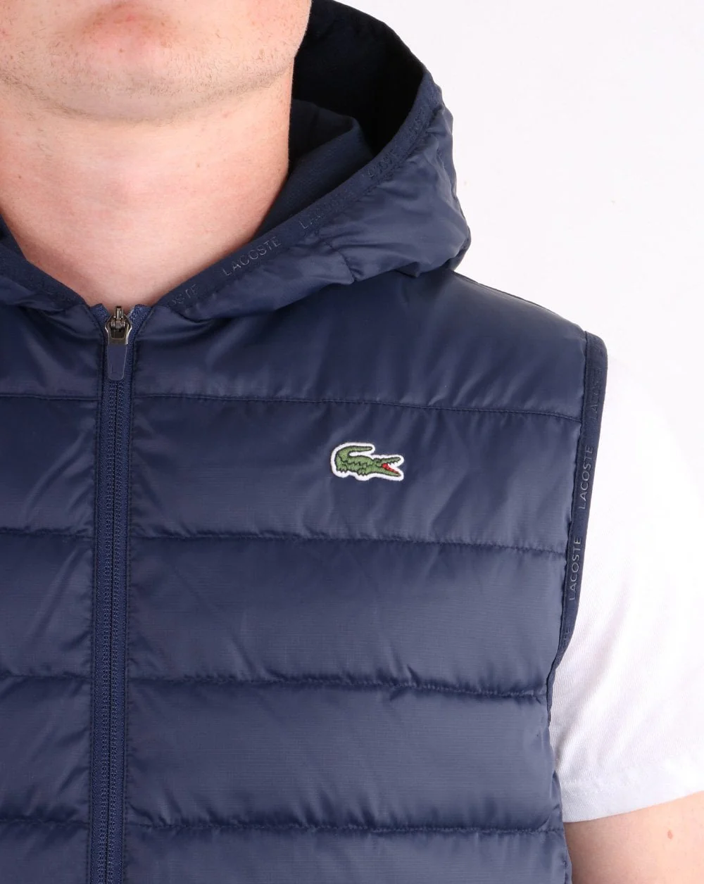Lacoste Hooded Gilet Navy - Image 4