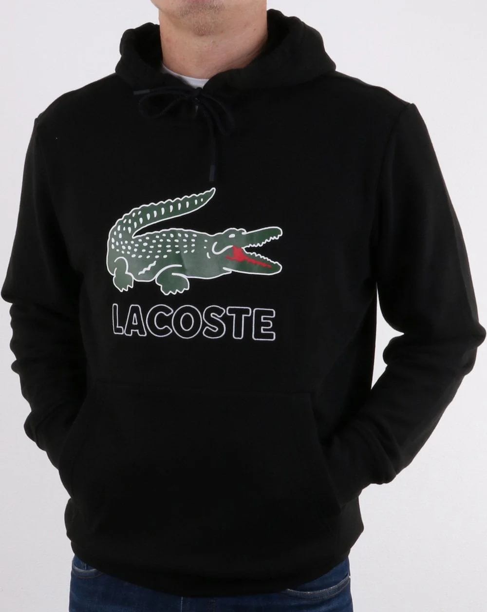 Lacoste Hooded Logo Sweatshirt Black - Image 2