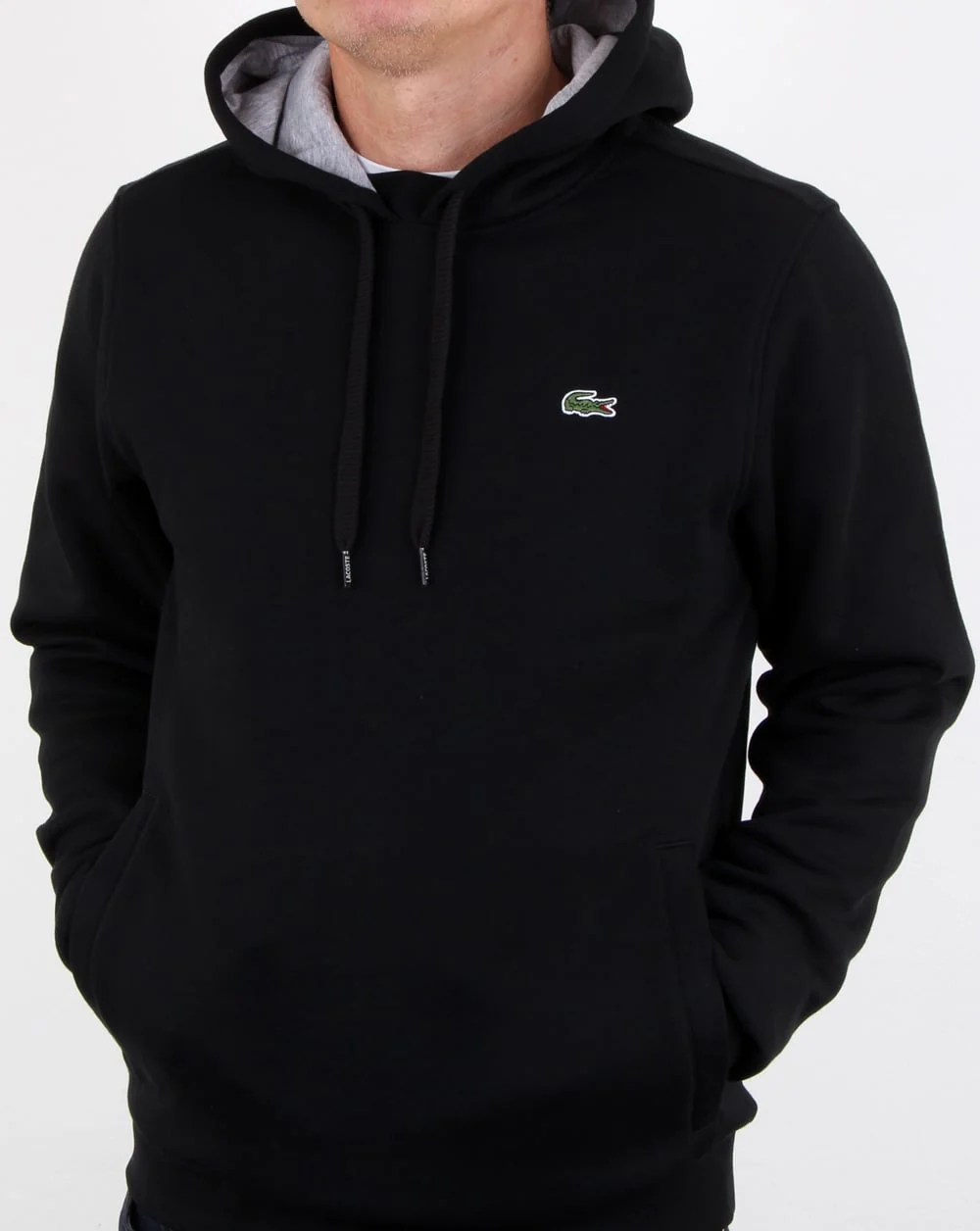 Lacoste Hooded Overhead Sweat Black/silver Chine - Image 3