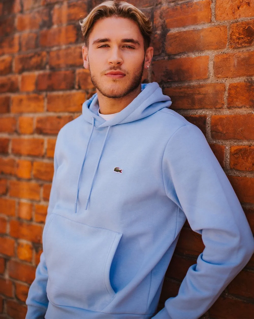 Lacoste Hooded Sweatshirt Sky Blue - Image 2