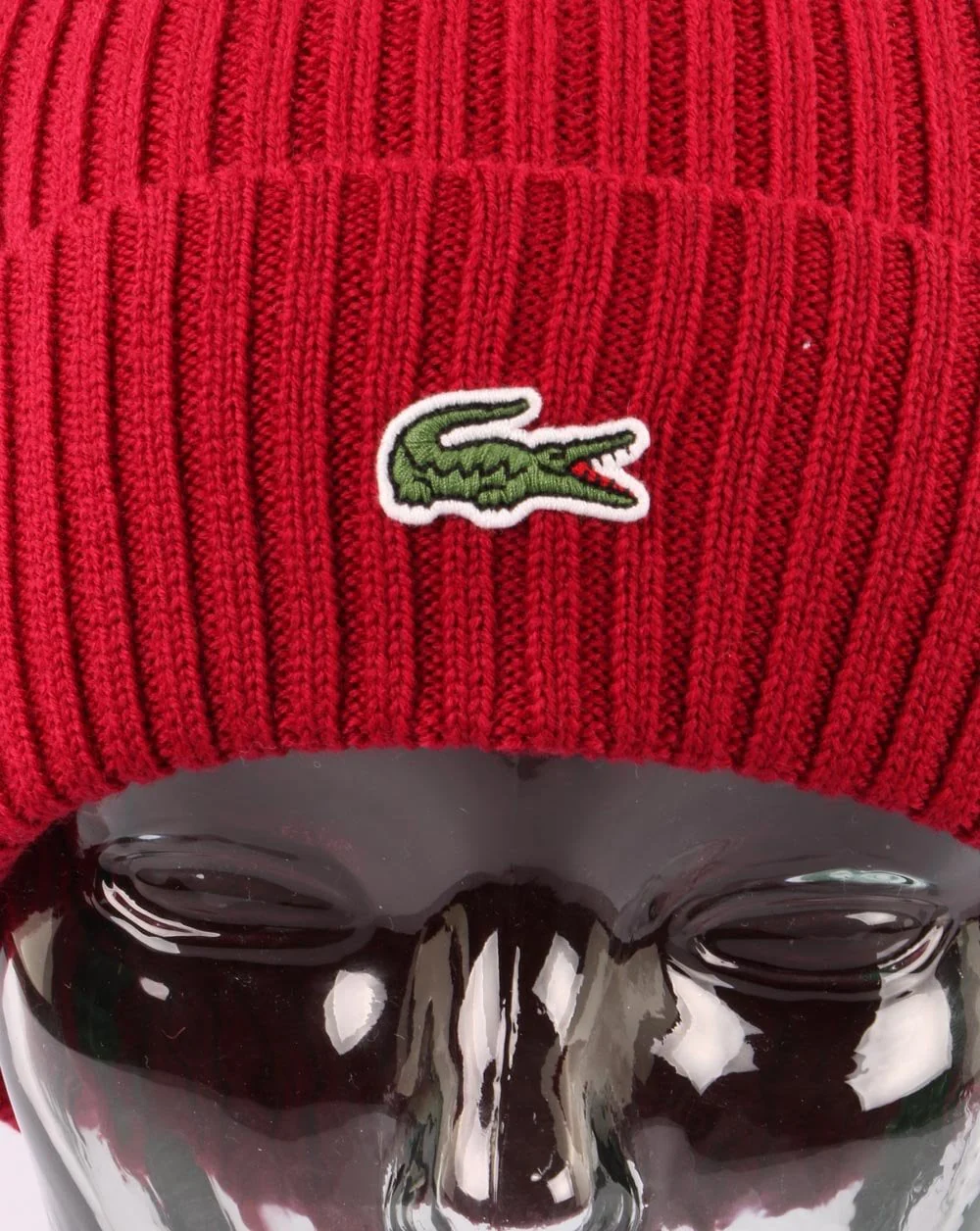 Lacoste Knitted Beanie Bordeaux - Image 2