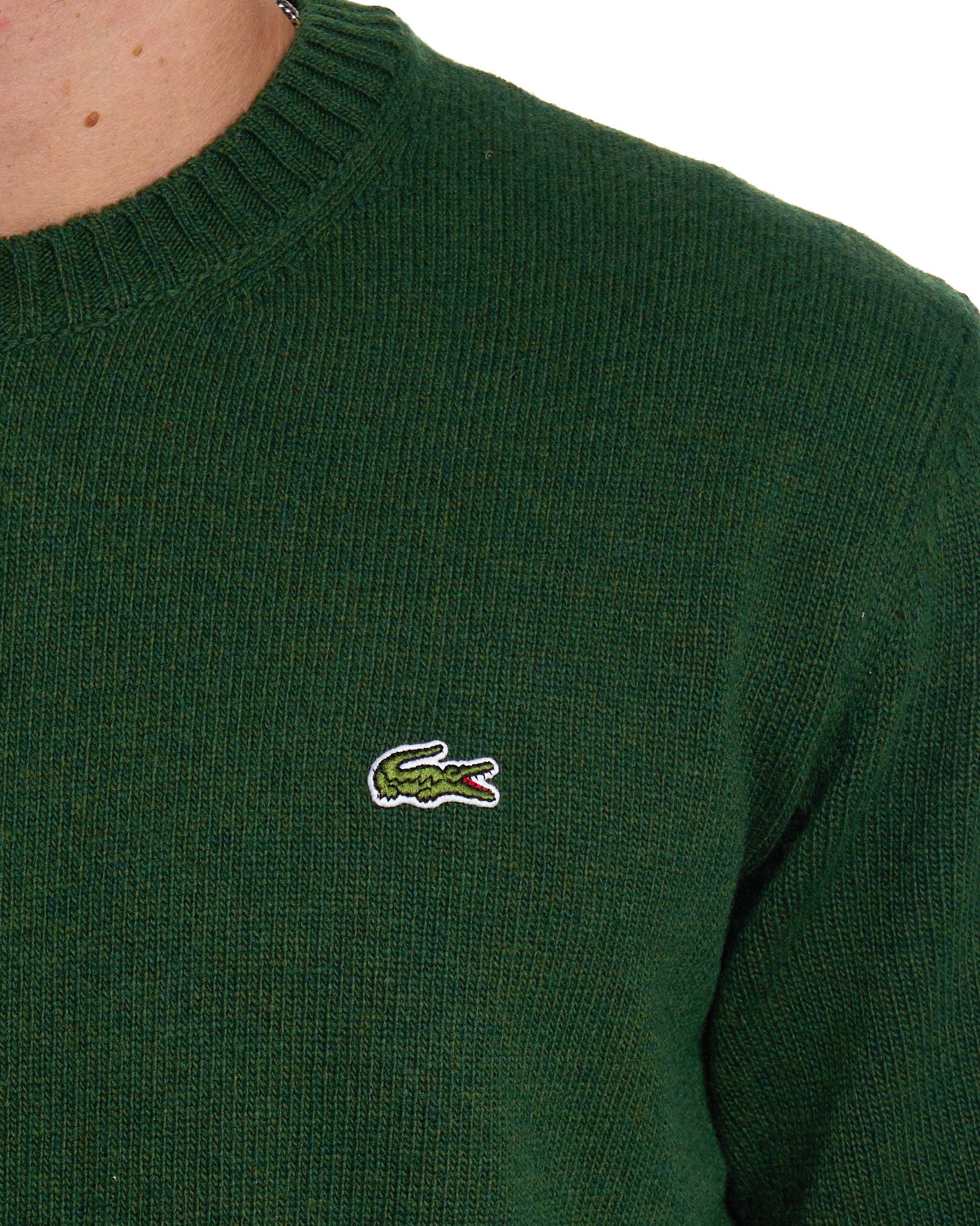 Lacoste Knitted Wool Jumper Dark Green - Image 2