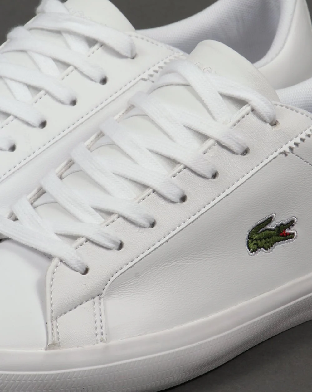 Lacoste Lerond Leather Trainers White - Image 4