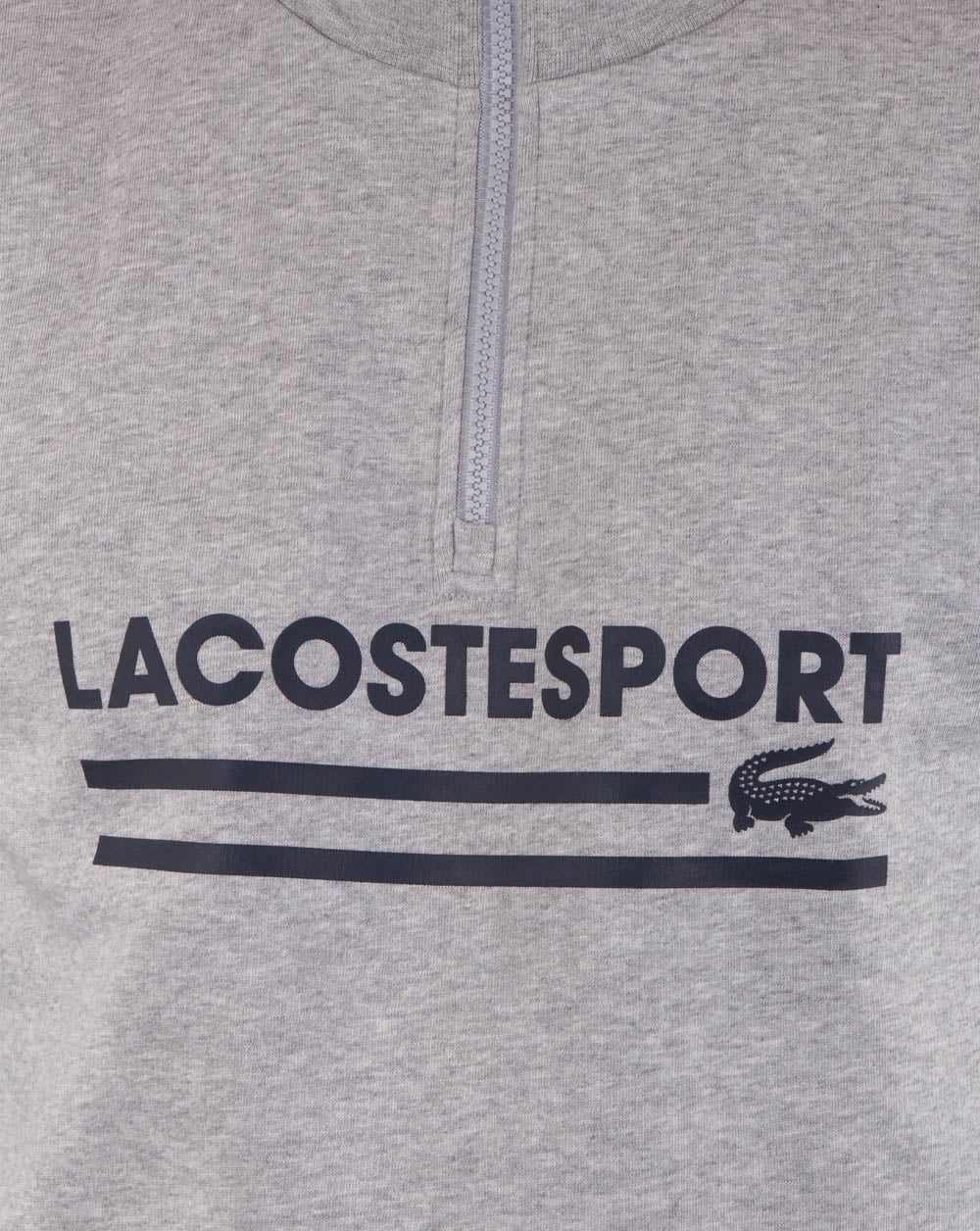 Lacoste Logo Half Zip Sweat Silver Chine/navy - Image 2