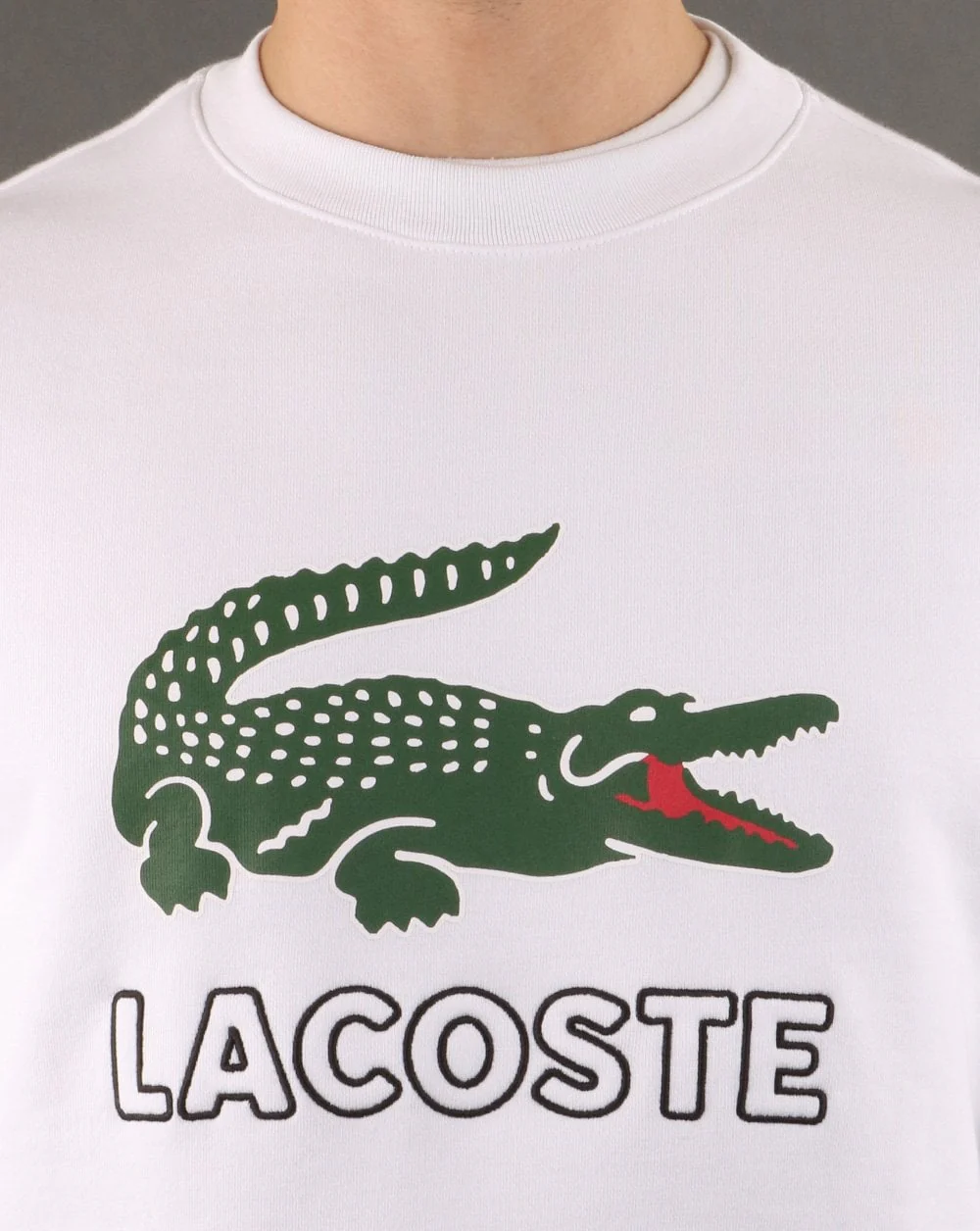 Lacoste Logo Sweatshirt White - Image 3