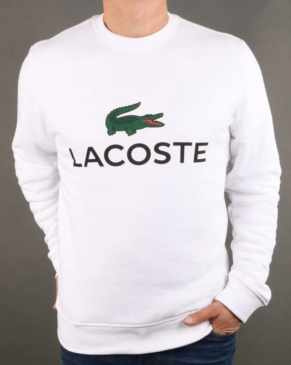 Lacoste Logo Sweatshirt White - Image 2