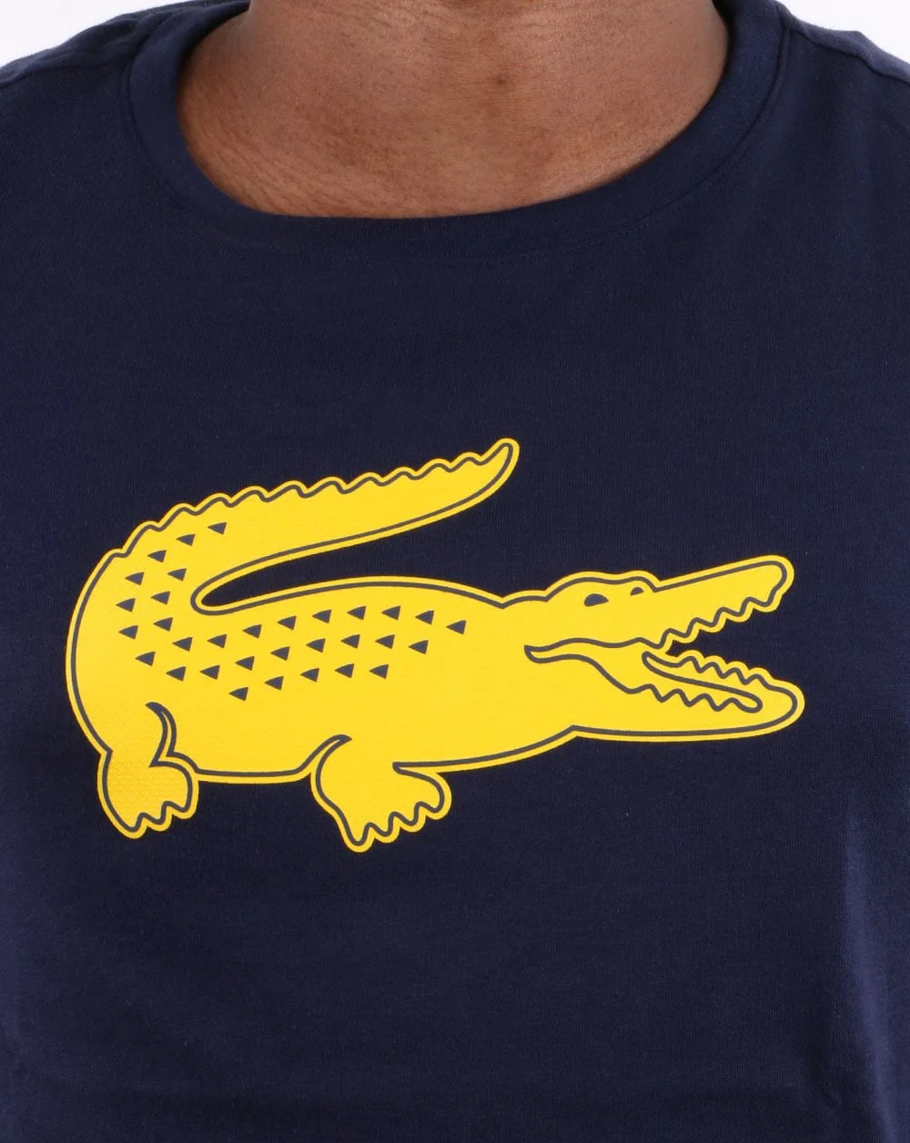Lacoste Logo T-shirt Navy/Yellow - Image 3